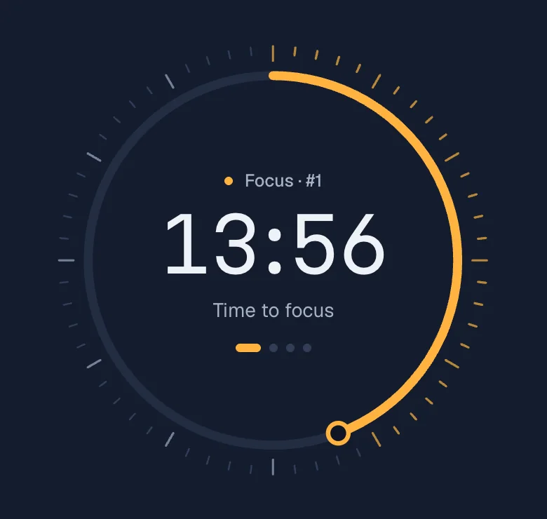 The Ring clock face: an amber ring a little over half full around 13:56.