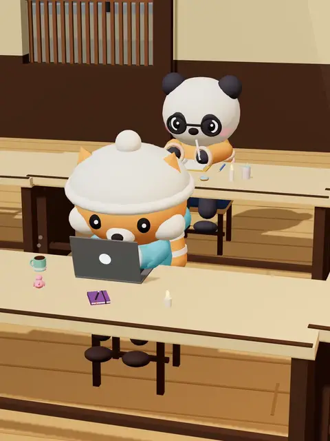 A study room in Kyoto, captured in the FocusMiles app
